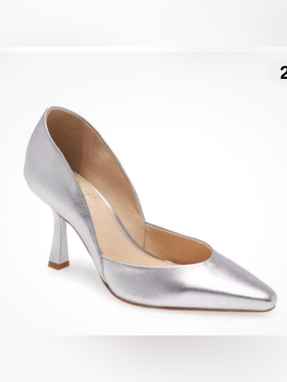 NWB Vince Camuto, Karala Silver pointed toe and tapered heel pumps, Size 7.5
